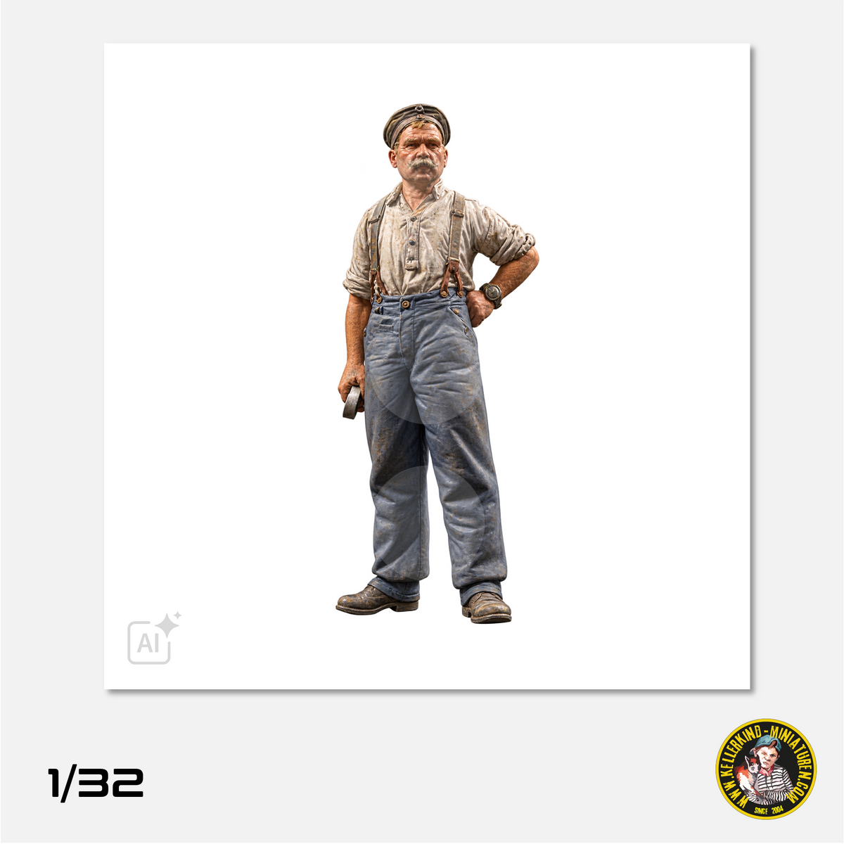 1/32 German mechanic with wrench