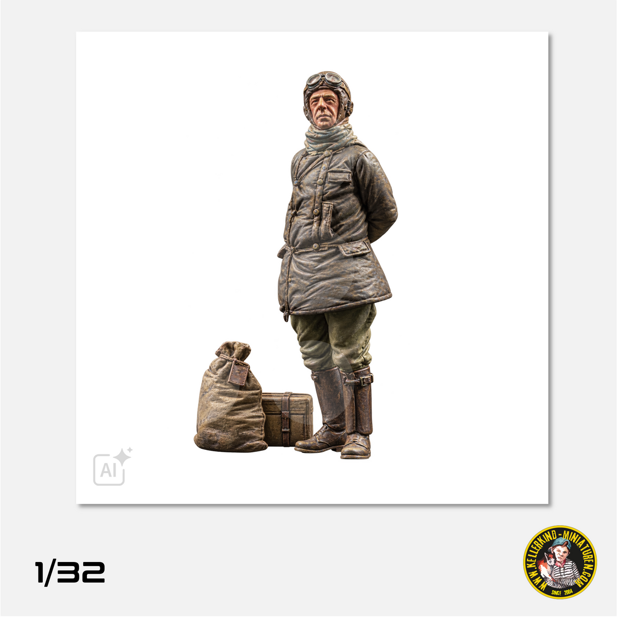 1/32 German pilot with parcel and post bag