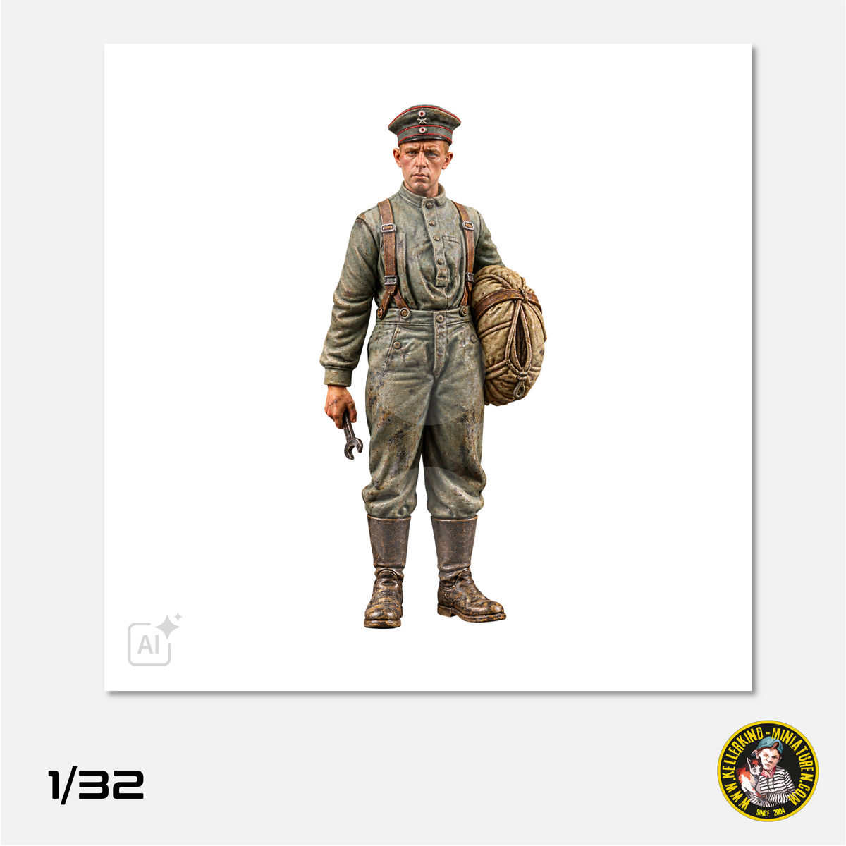 1/32 German mechanic with parachute