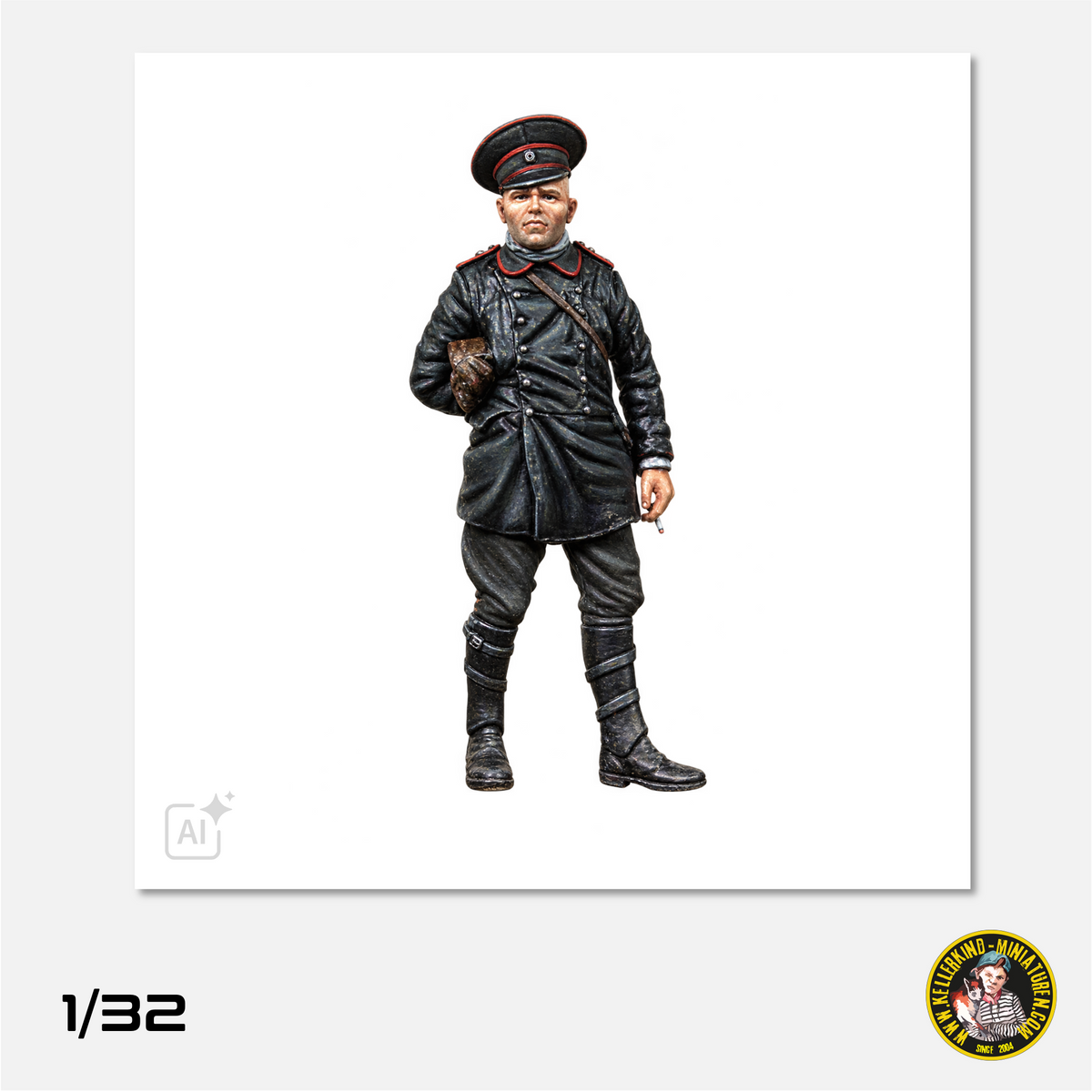 1/32 Russian pilot in leather coat