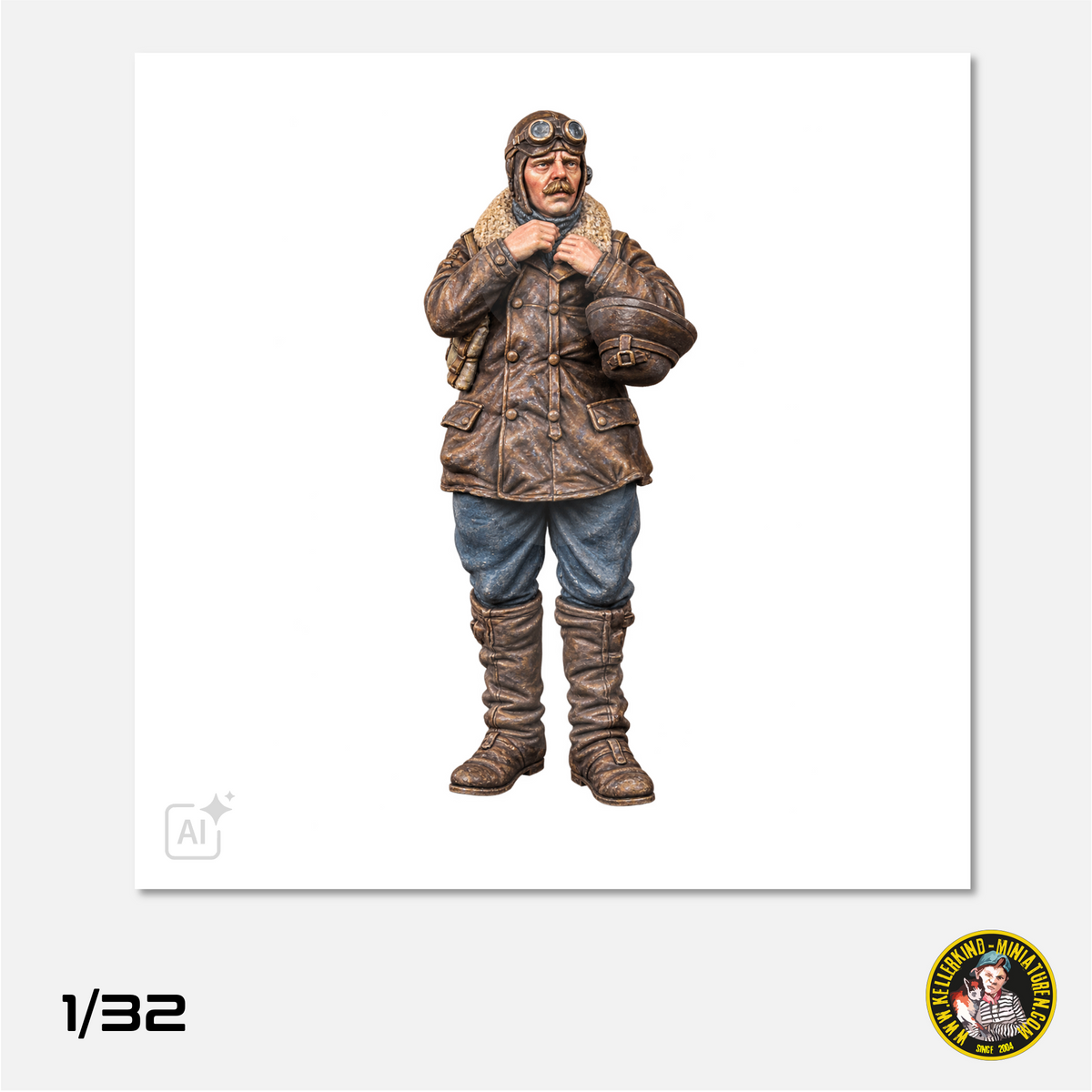 1/32 French pilot closing his jacket