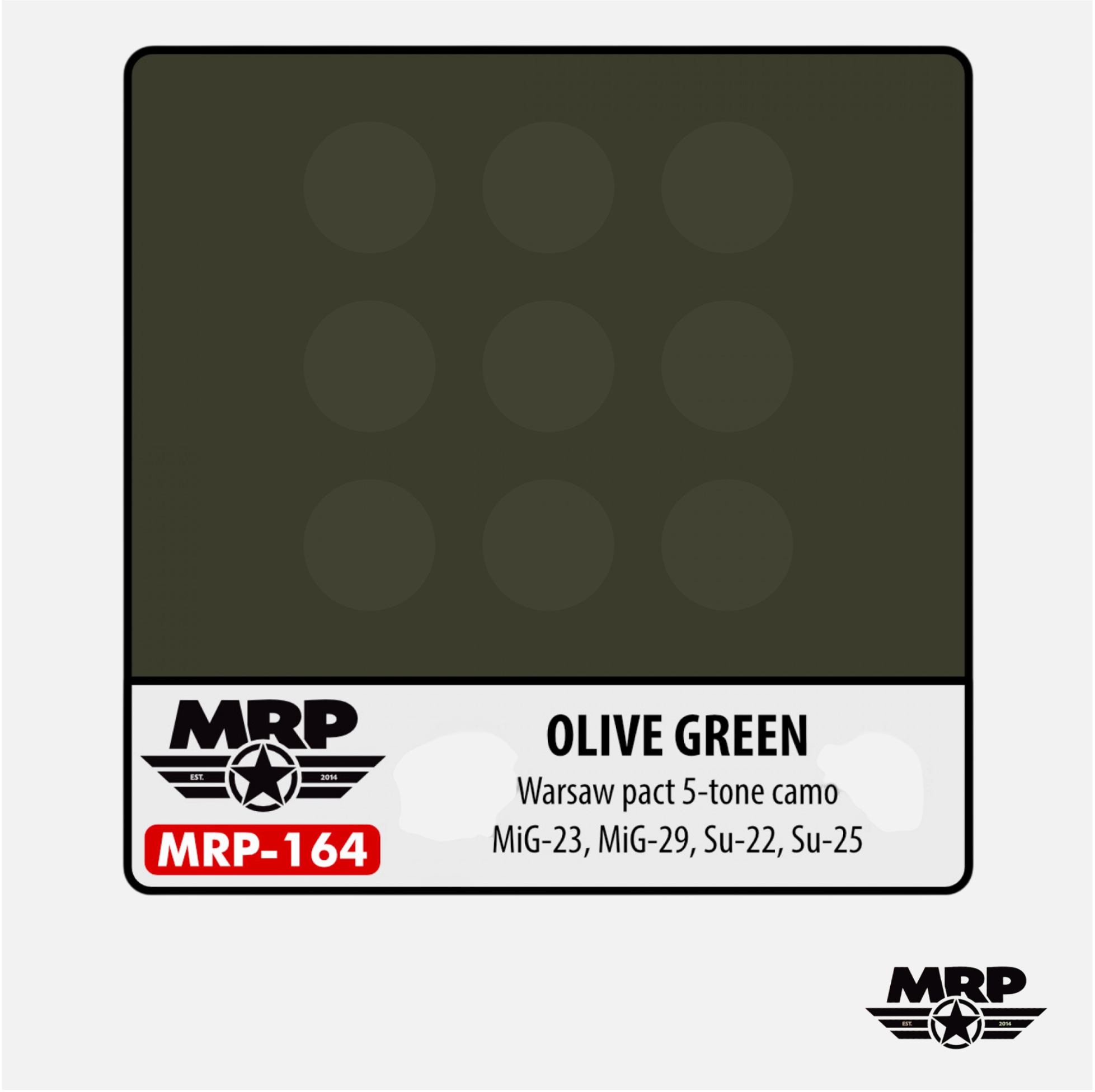 Mr.Paint - Acrylic Lacquer Paint - Olive Green Warsaw Pact 5-tone Camo MiG-23, MiG-29, Su-22, Su-25 - MRP-164 - Gothaforce