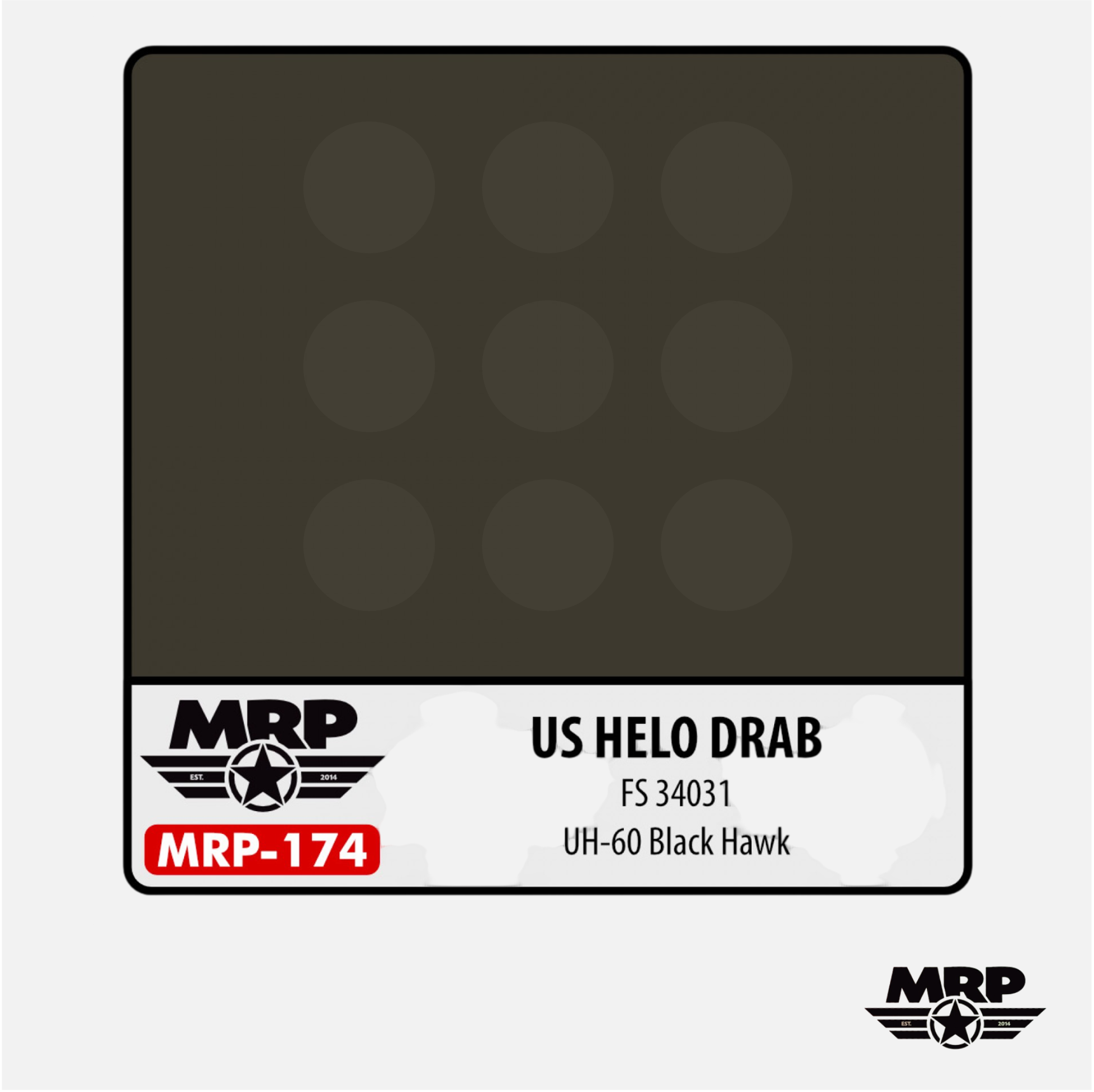 Mr.Paint - Acrylic Lacquer Paint - US Helo Drab FS 34031 UH-60 Black Hawk - MRP-174 - Gothaforce