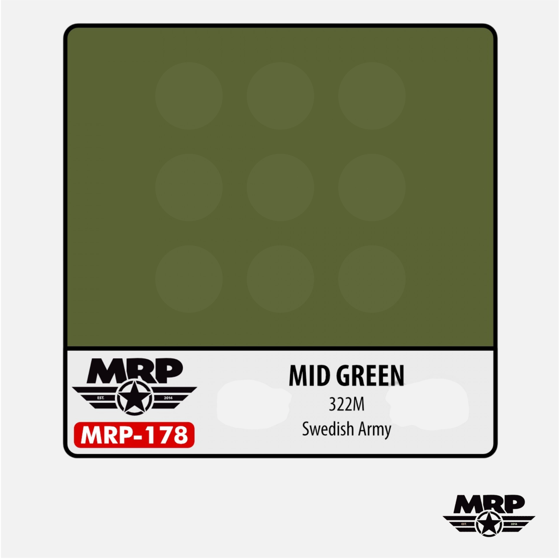 Mr.Paint - Acrylic Lacquer Paint - Mid Green 322M Swedish Army - MRP-178 - Gothaforce