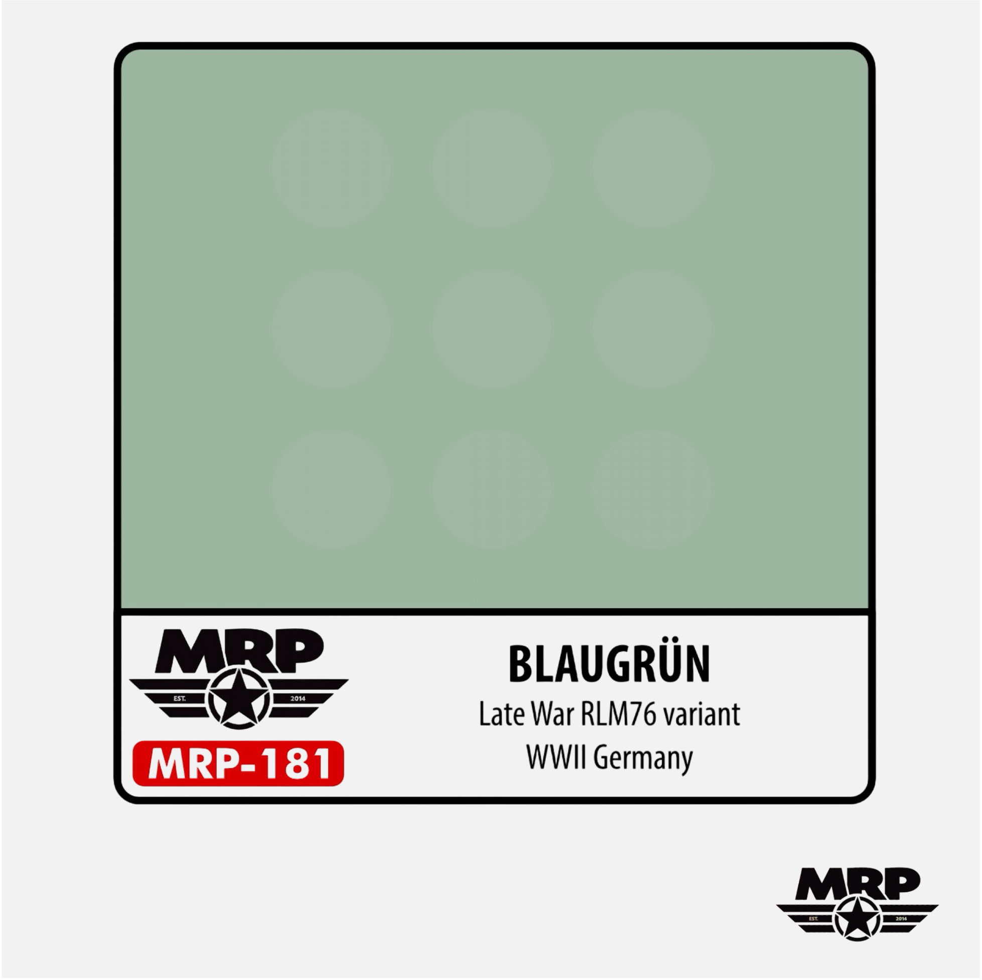 Mr.Paint - Acrylic Lacquer Paint - Blaugrün Late War RLM76 variant WWII Germany - MRP-181 - Gothaforce