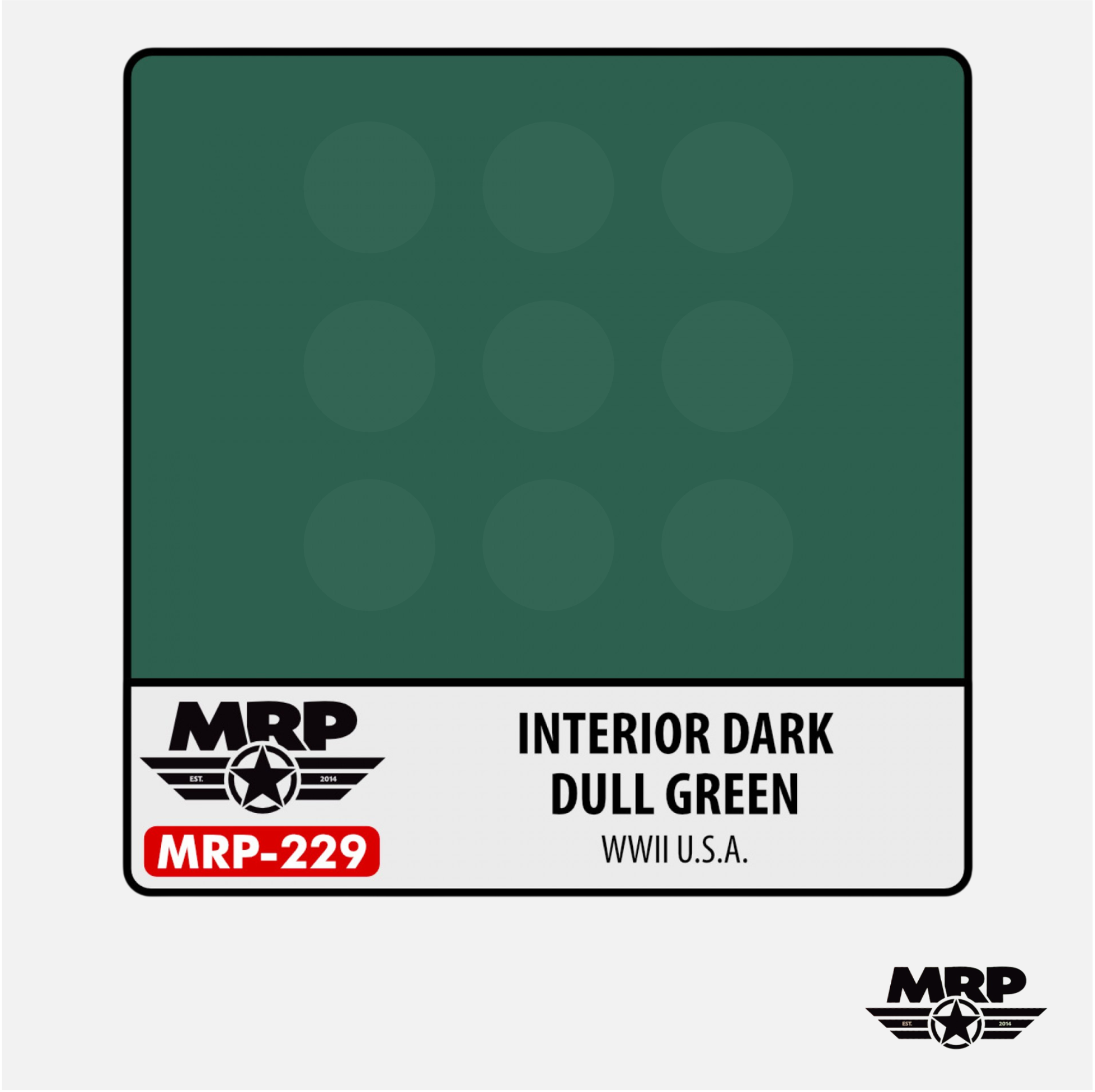 Mr.Paint - Acrylic Lacquer Paint - Interior Dark Dull Green WWII USA - MRP-229 - Gothaforce