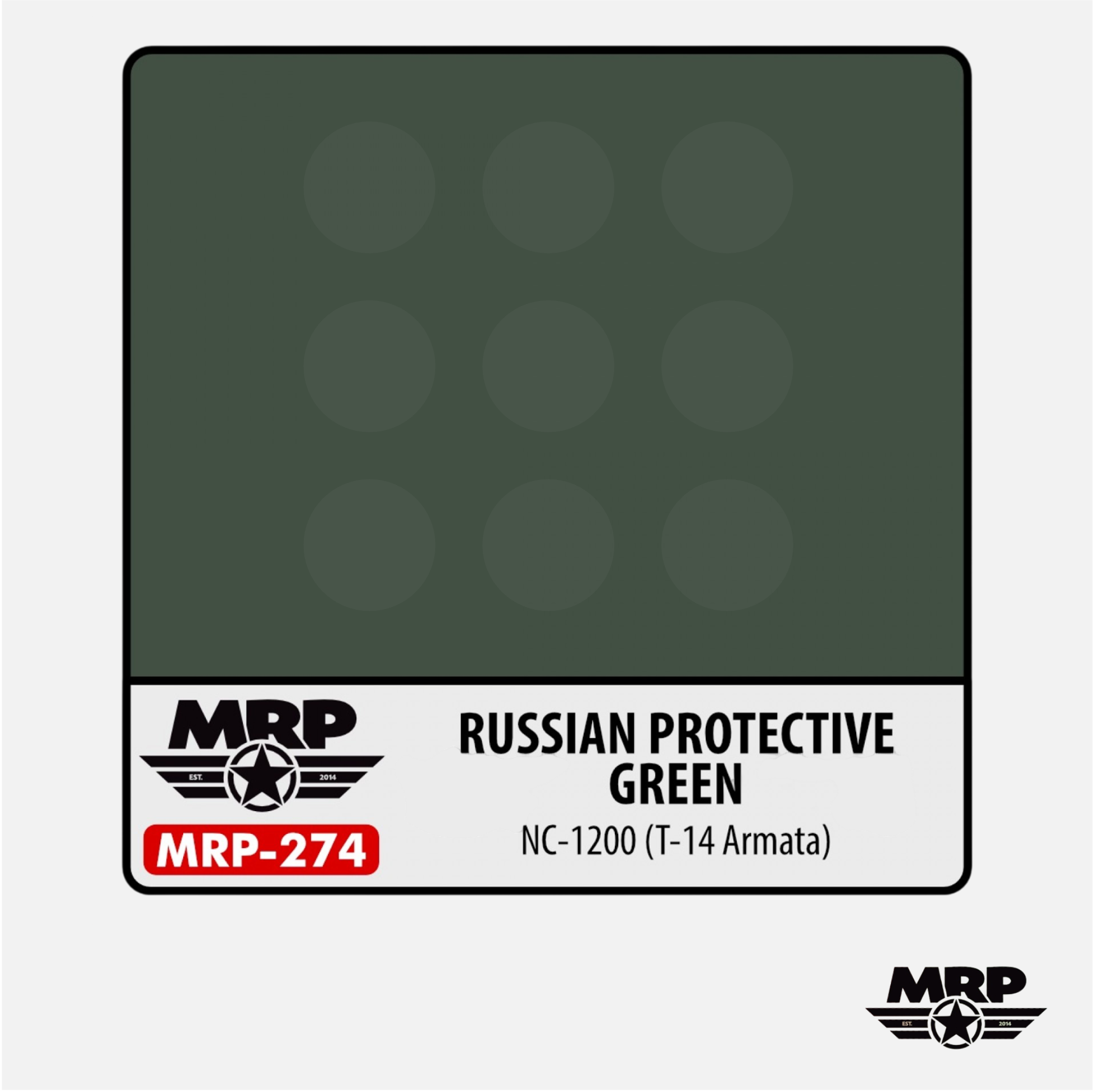 Mr.Paint - Acrylic Lacquer Paint - Russian Protective Green NC-1200 (T-14 Armata) - MRP-274 - Gothaforce