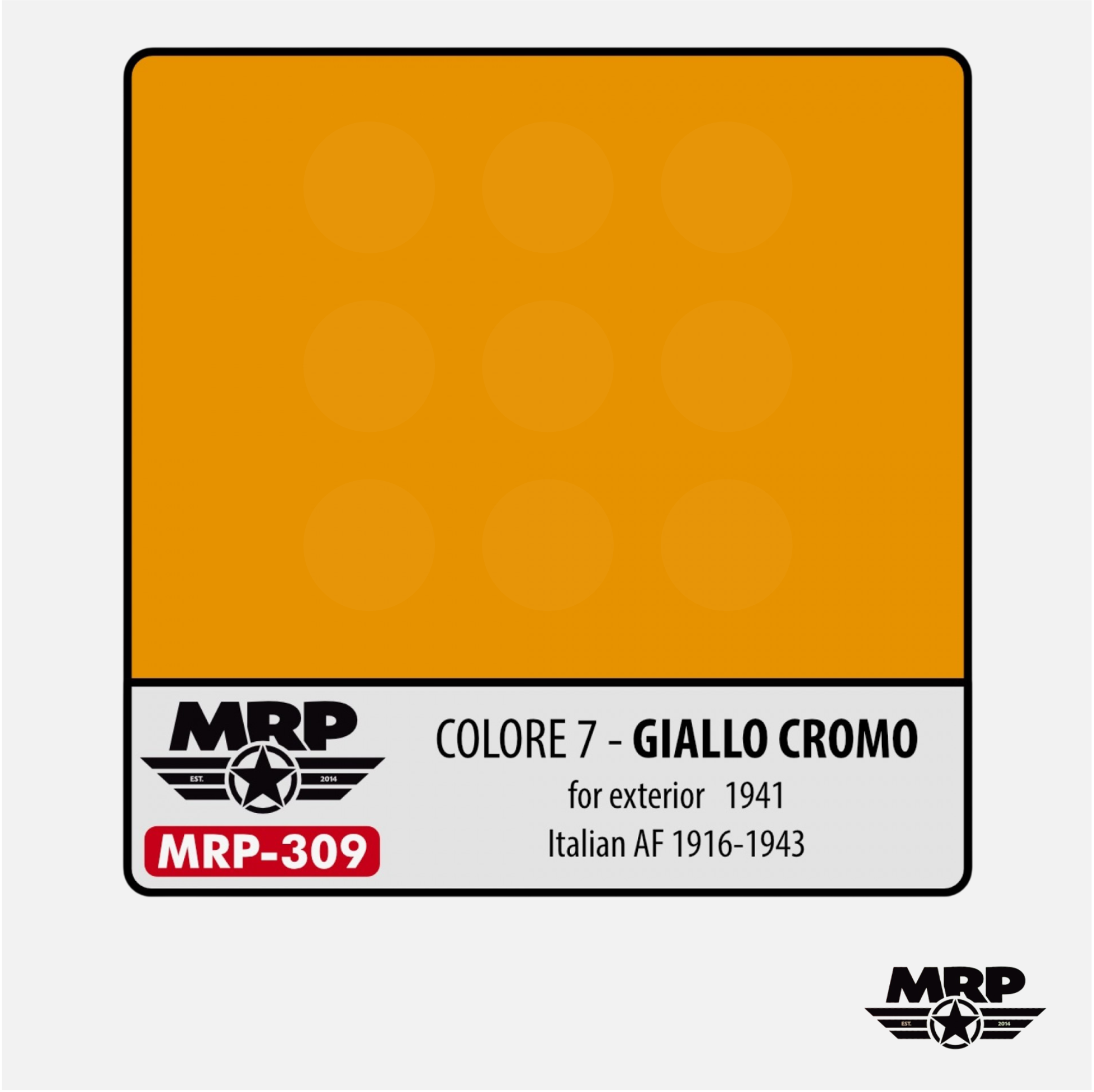 Mr.Paint - Acrylic Lacquer Paint - Colore 7 – Giallo Cromo for exterior – 1941 (Italian AF 1916-43) - MRP-309 - Gothaforce