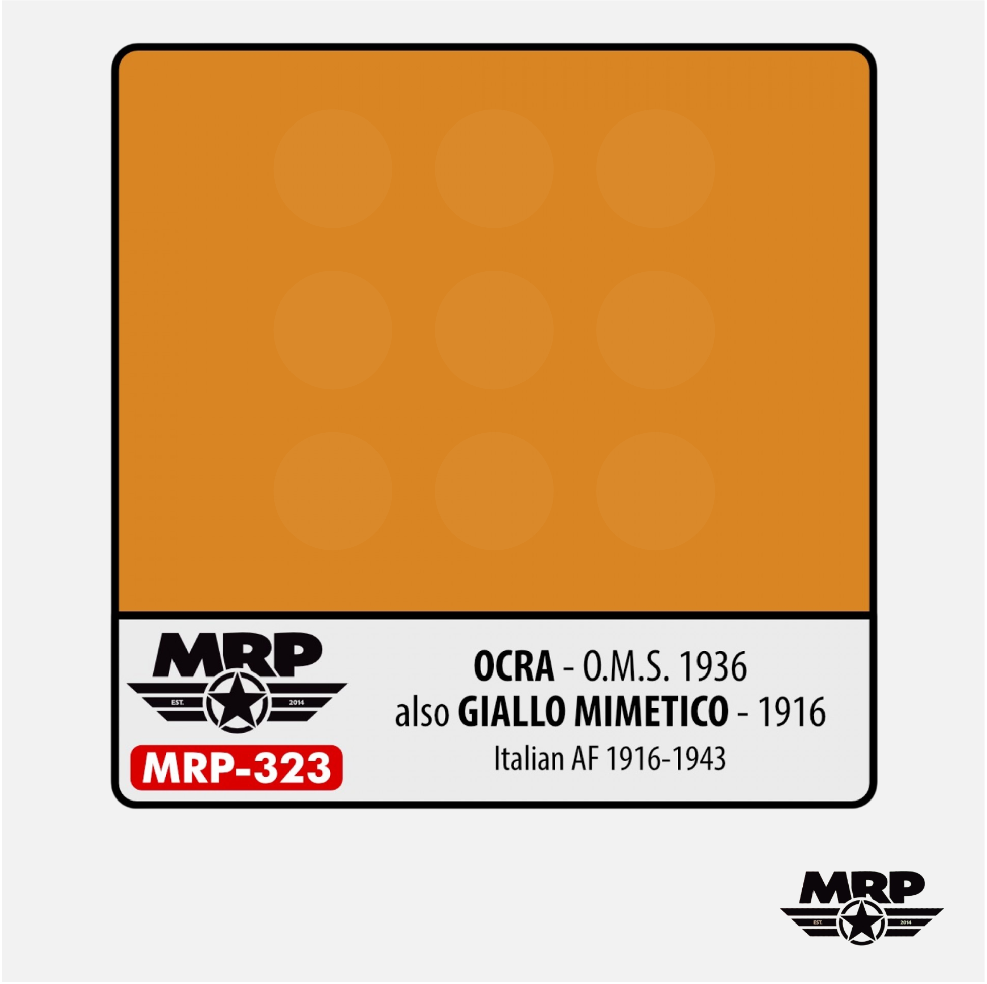 Mr.Paint - Acrylic Lacquer Paint - Ocra – O.M.S. 1936 also Giallo Mimetico – 1916 (Italian AF 1916-43) - MRP-323 - Gothaforce