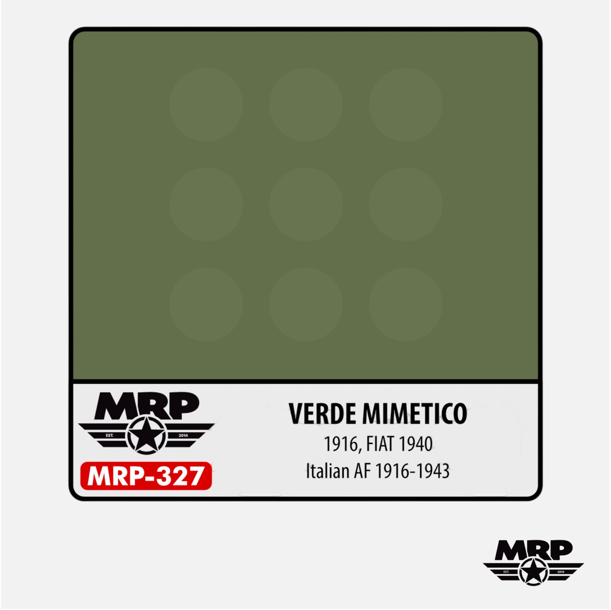 Mr.Paint - Acrylic Lacquer Paint - Verde Mimetico – 1916, FIAT 1940 (Italian AF 1916-43) - MRP-327 - Gothaforce