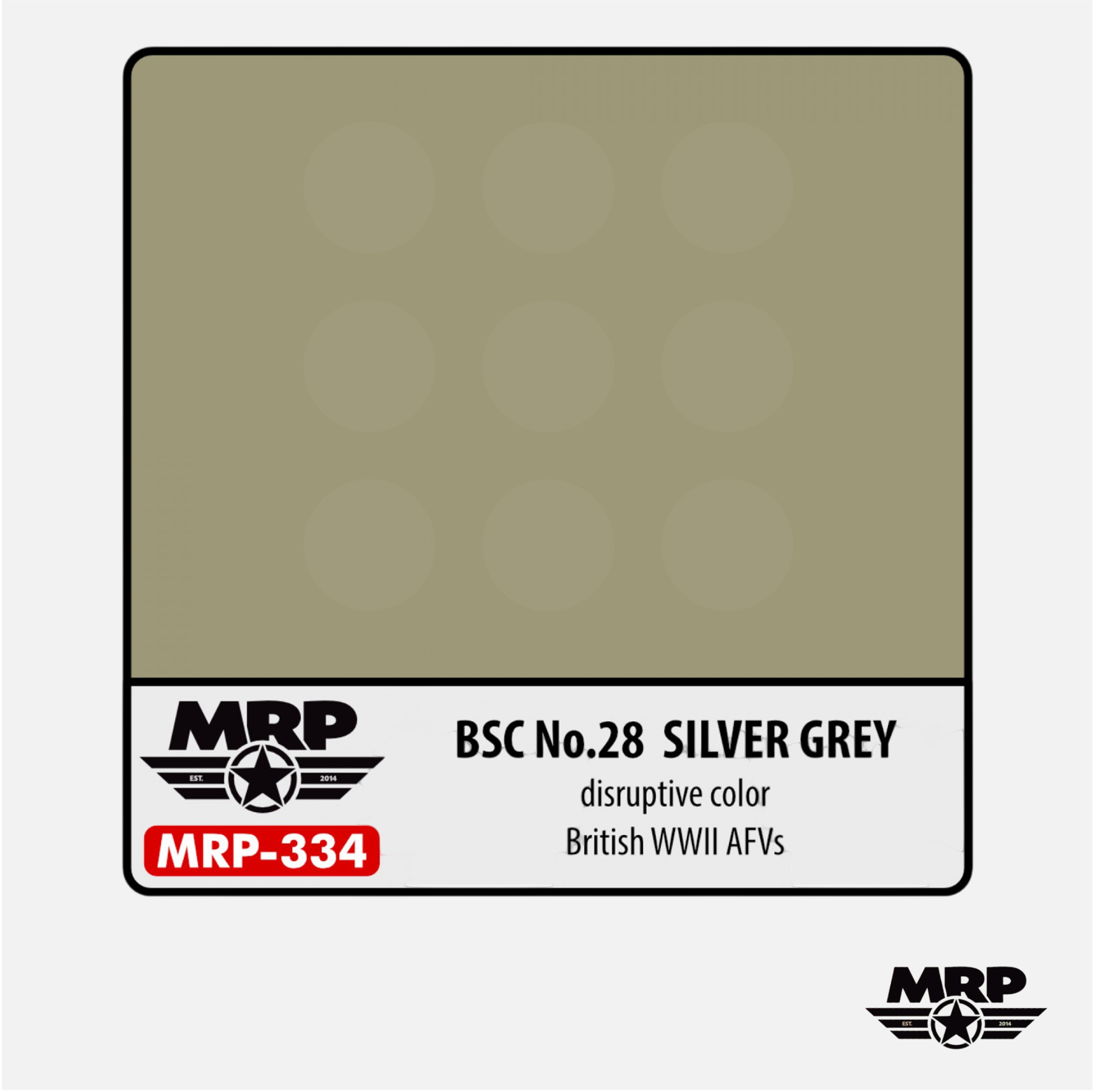 Mr.Paint - Acrylic Lacquer Paint - BSC N° 28 Silver Grey - disruptive color - British WWII AFVs - MRP-334 - Gothaforce