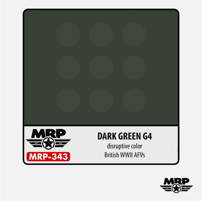 Mr.Paint - Acrylic Lacquer Paint - Dark Green G4 - disruptive color - British WWII AFVs - MRP-343 - Gothaforce