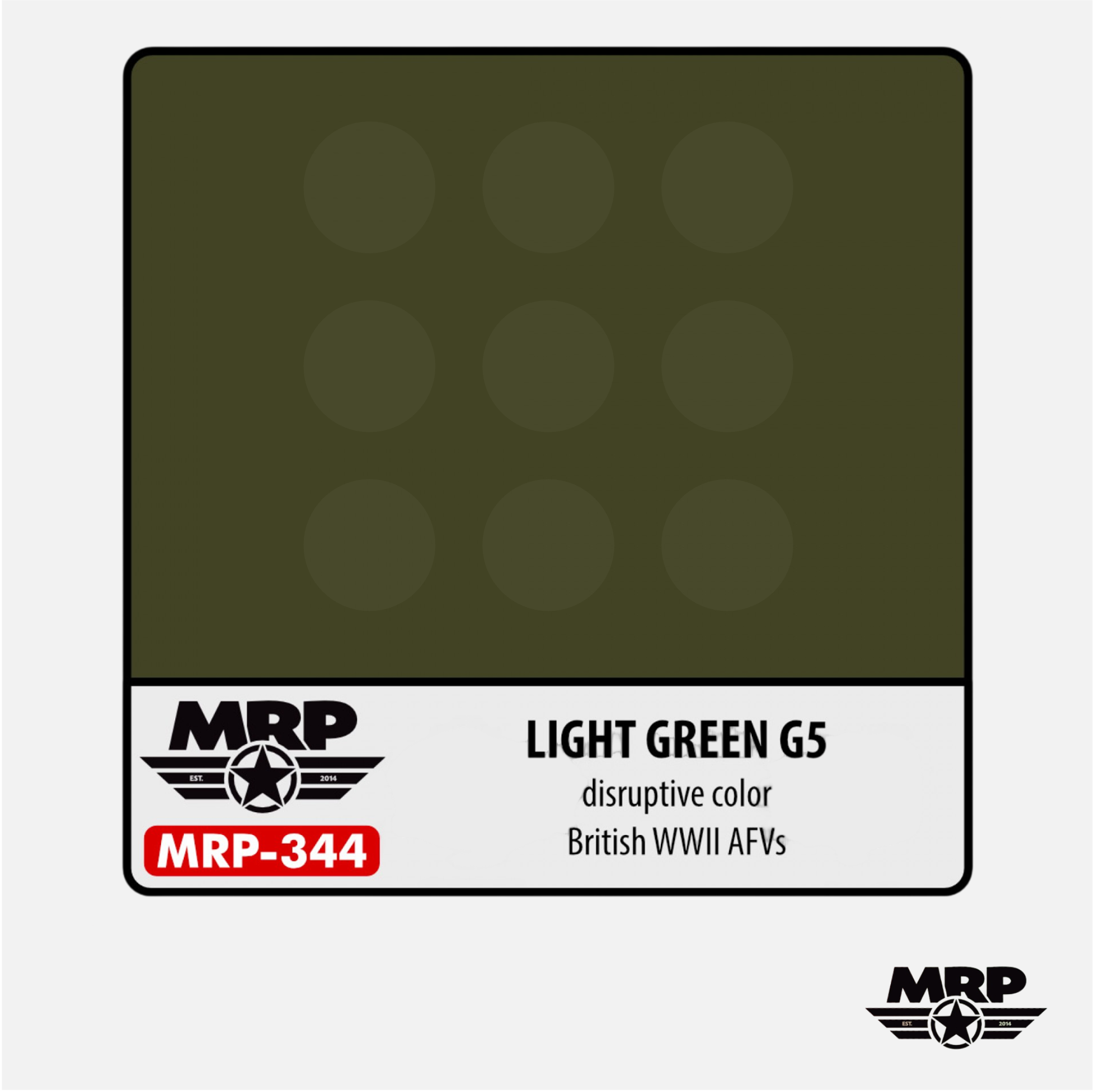Mr.Paint - Acrylic Lacquer Paint - Light Green G5 - disruptive color - British WWII AFVs - MRP-344 - Gothaforce