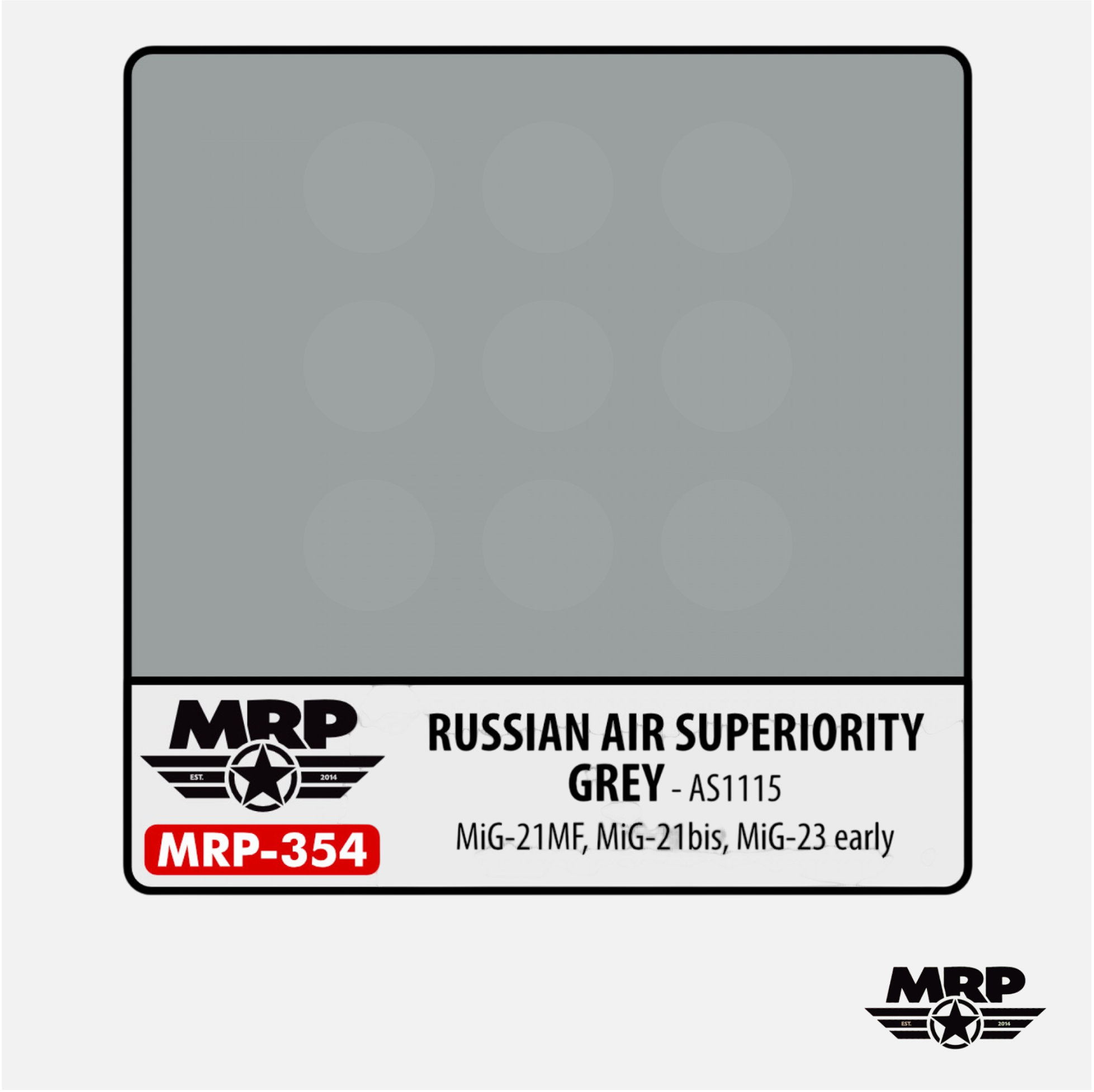 Mr.Paint - Acrylic Lacquer Paint - Russian Air Superiority Grey AS1115 MiG-21MF, MiG-21bis, MiG-23 early - MRP-354 - Gothaforce
