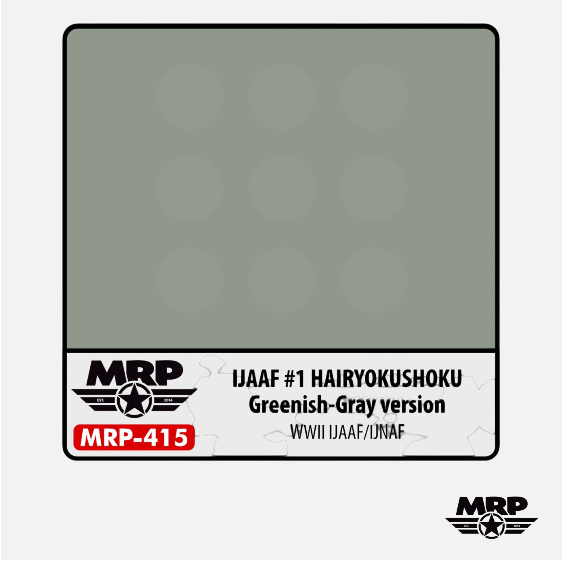 Mr.Paint - Acrylic Lacquer Paint - IJAAF #1 Hai Ryoku Shoku Greenish-Gray version WWII IJAAF/IJNAF - MRP-415 - Gothaforce