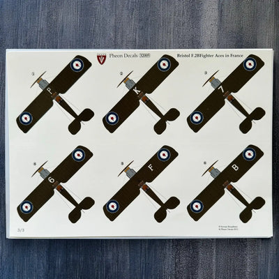 Pheon Decals - Bristol F.2b Fighters Aces in France - 1/3 scale - 32005