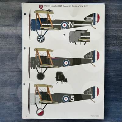 Pheon Decals - Sopwith Pups of the RFC - 1/3 scale - 32013