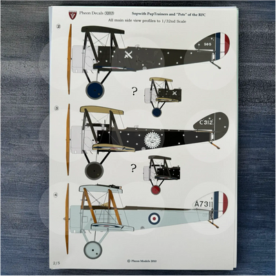Pheon Decals - Sopwith Pup Trainers and Pets of the RFC - 1/3 scale - 32015
