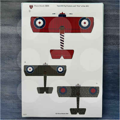 Pheon Decals - Sopwith Pup Trainers and Pets of the RFC - 1/3 scale - 32015