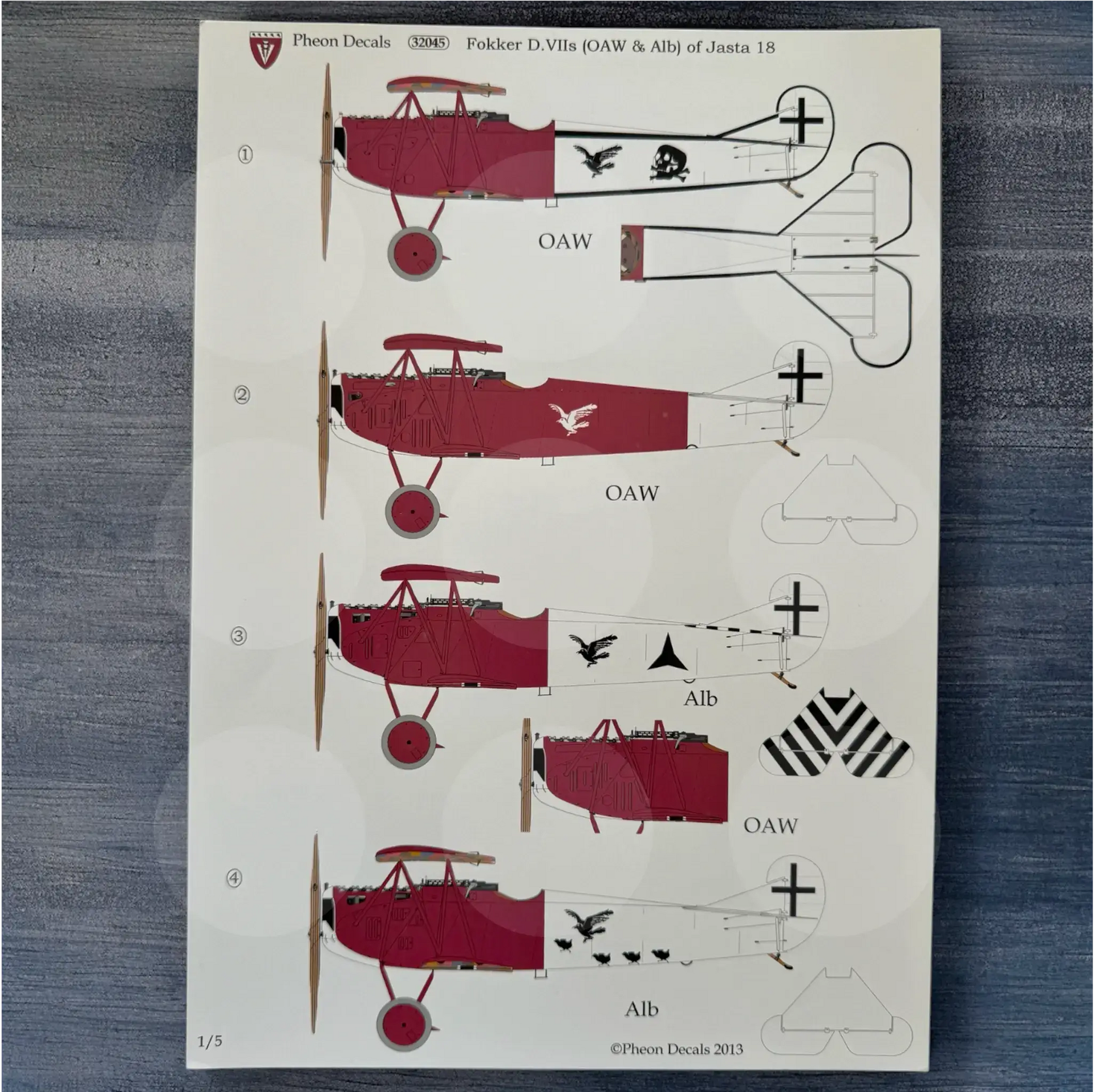 Pheon Decals - 32045 - 1/32 Fokker D.VII Jasta 18 – Gothaforce