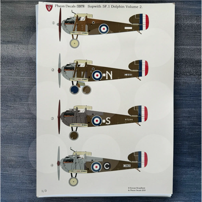 Pheon Decals - Sopwith 5F.1 Snipe Dolphin Volume 1 - 1/32 scale - 32077