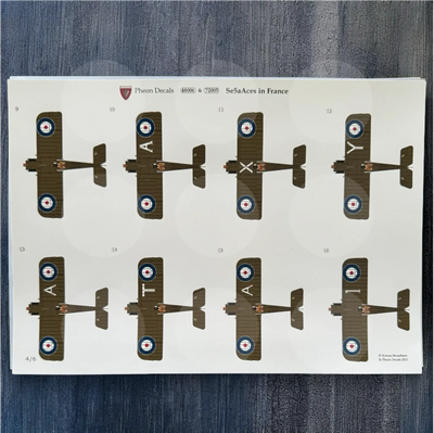 Pheon Decals - Se.5a Hissol & Viper Aces in France  - 1/48 scale - 48006