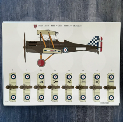 Pheon Decals - Se.5a Hissol & Viper Aces in France  - 1/48 scale - 48006