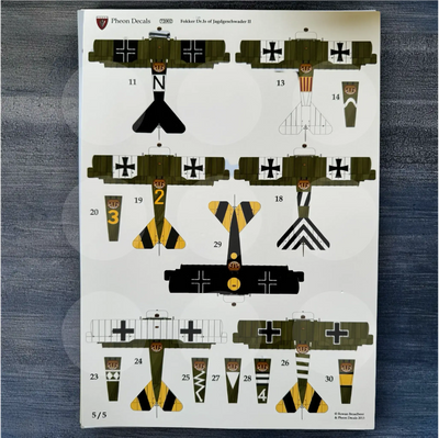 Pheon Decals - Fokker Dr.I Jagdgeschwaeder II - 1/72 scale - 72002