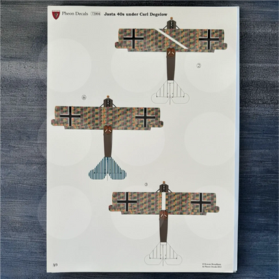 Pheon Decals - Jasta 40 under Carl Degelow  - 1/72 scale - 72004