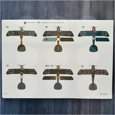 Pheon Decals - Albatros D.V & D.Va Selection - 1/72 scale - 72013
