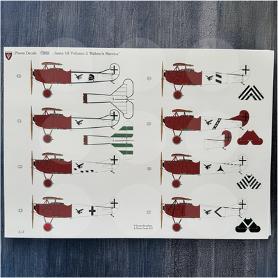Pheon Decals - Jasta 18 Volume 2 Raben's Ravens - 1/72 scale - 72016