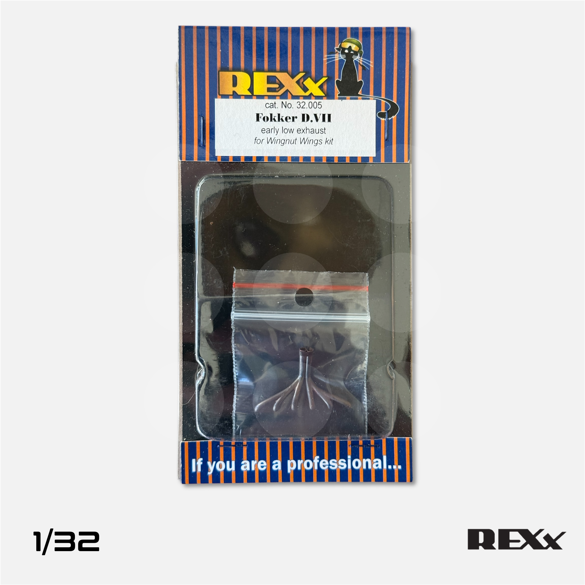 REXx Exhausts - Fokker D.VII Early Low exhaust for Wingnut Wings - 1/32 scale - REXX-32005 - Gothaforce