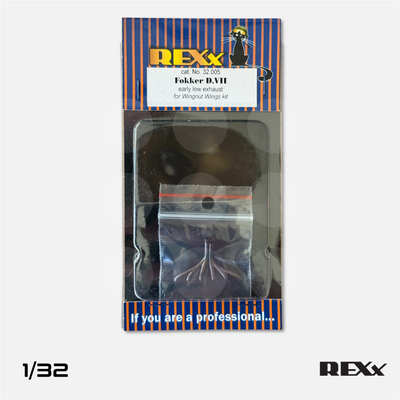 REXx Exhausts - Fokker D.VII Early Low exhaust for Wingnut Wings - 1/32 scale - REXX-32005 - Gothaforce
