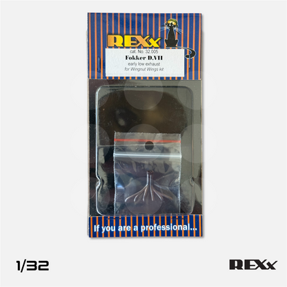 REXx Exhausts - Fokker D.VII Early Low exhaust for Wingnut Wings - 1/32 scale - REXX-32005 - Gothaforce