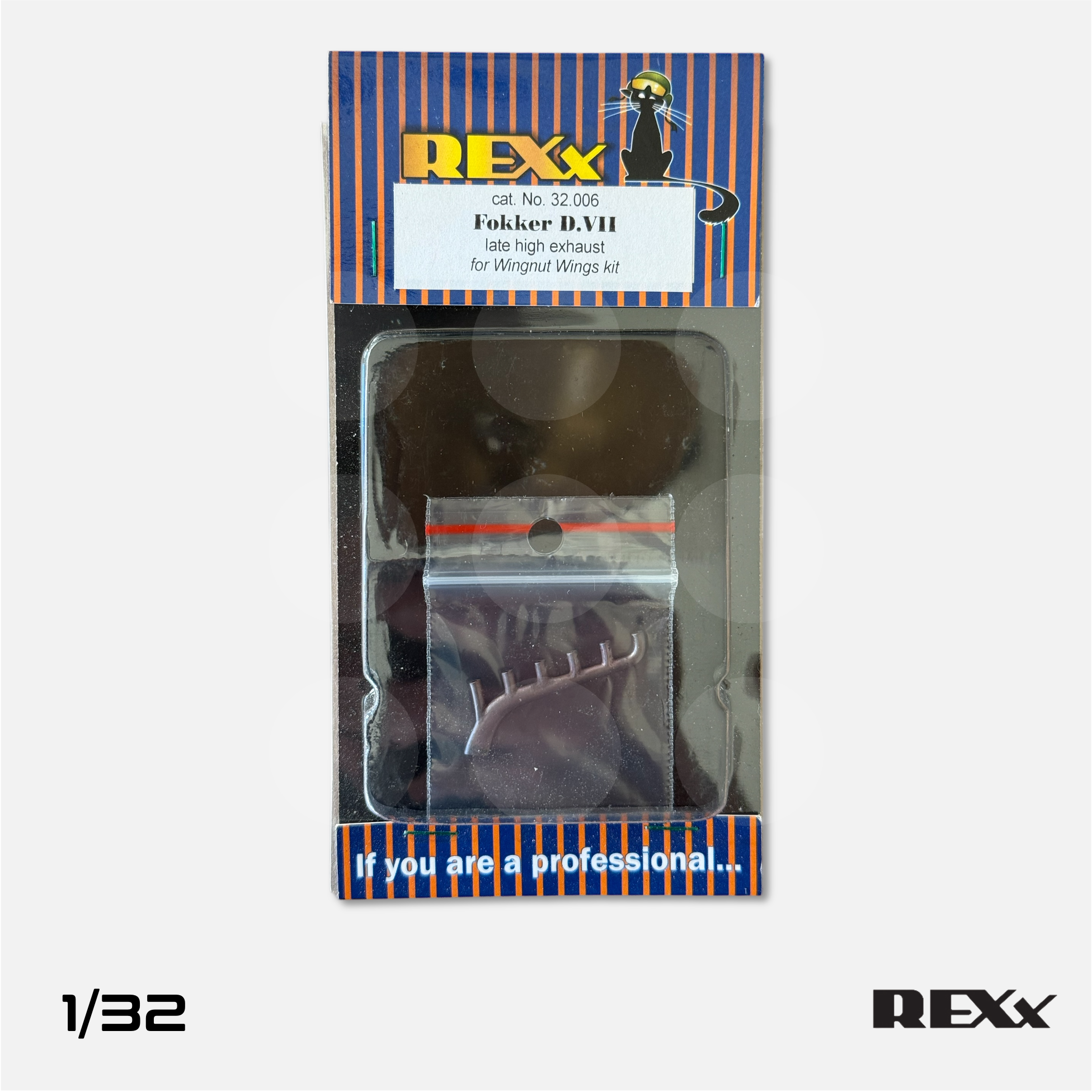 REXx Exhausts - Fokker D.VII Late High exhaust for Wingnut Wings - 1/32 scale - REXX-32006 - Gothaforce