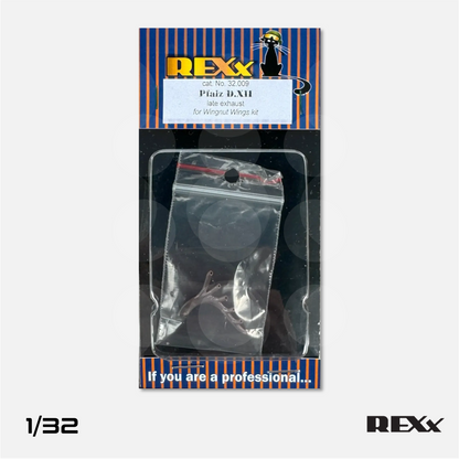 REXx Exhausts - Pfalz D.XII late exhaust for Wingnut Wings - 1/32 scale - REXX-32009 - Gothaforce