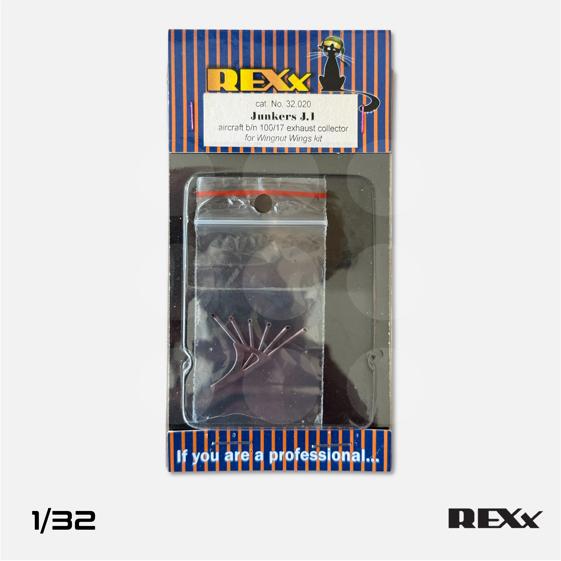 REXx Exhausts - Junkers J.1 100/17 Tall exhaust for Wingnut Wings - 1/32 scale - REXX-32020 - Gothaforce