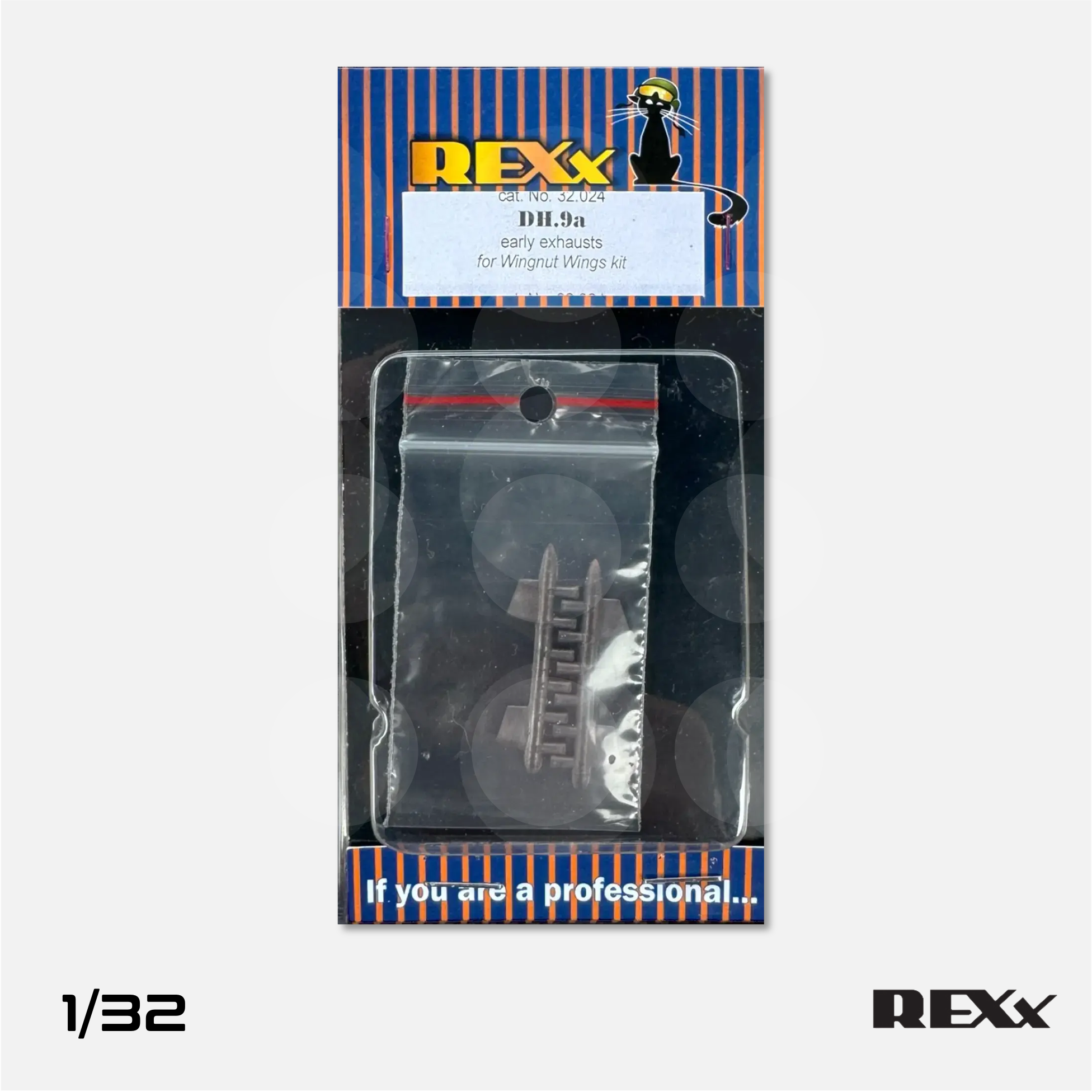 REXx Exhausts - DH.9a Ninak Early double exhausts for Wingnut Wings - 1/32 scale - REXX-32024 - Gothaforce