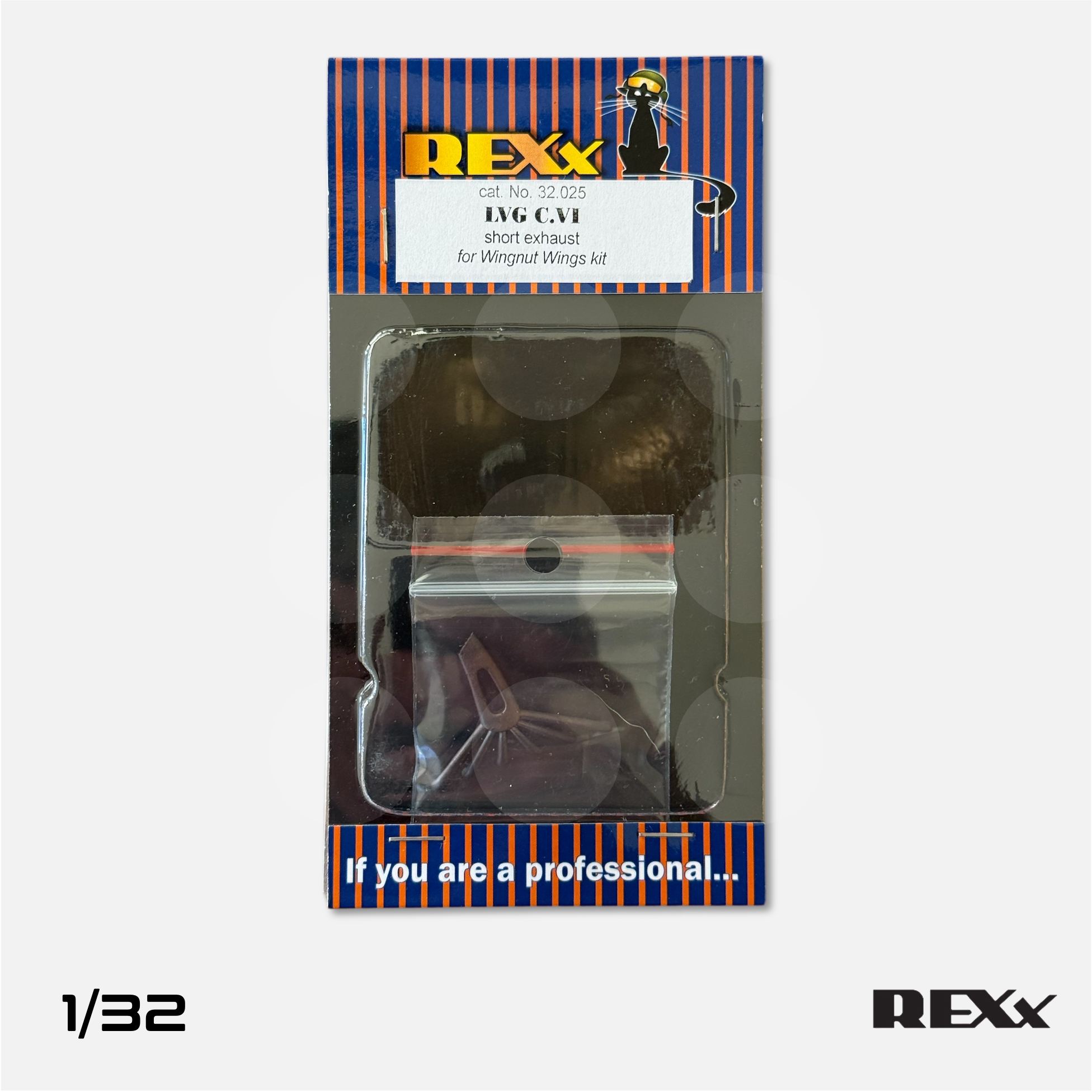 REXx Exhausts - LVG C.VI short exhaust for Wingnut Wings - 1/32 scale - REXX-32025 - Gothaforce