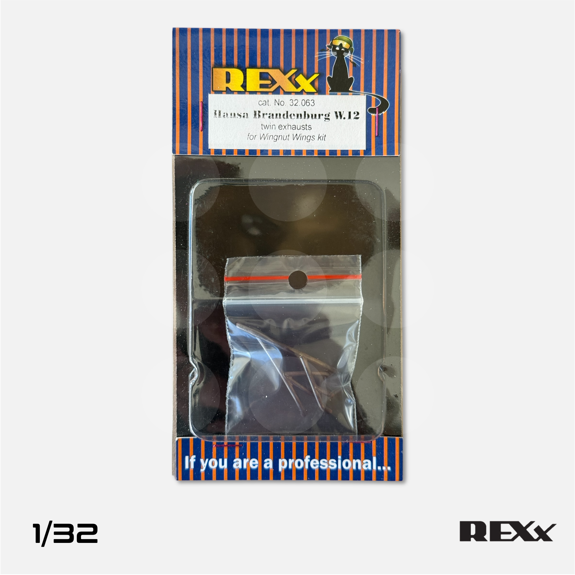 REXx Exhausts - Hansa-Brandenburg W.12 Twin exhausts for Wingnut Wings - 1/32 scale - REXX-32063 - Gothaforce