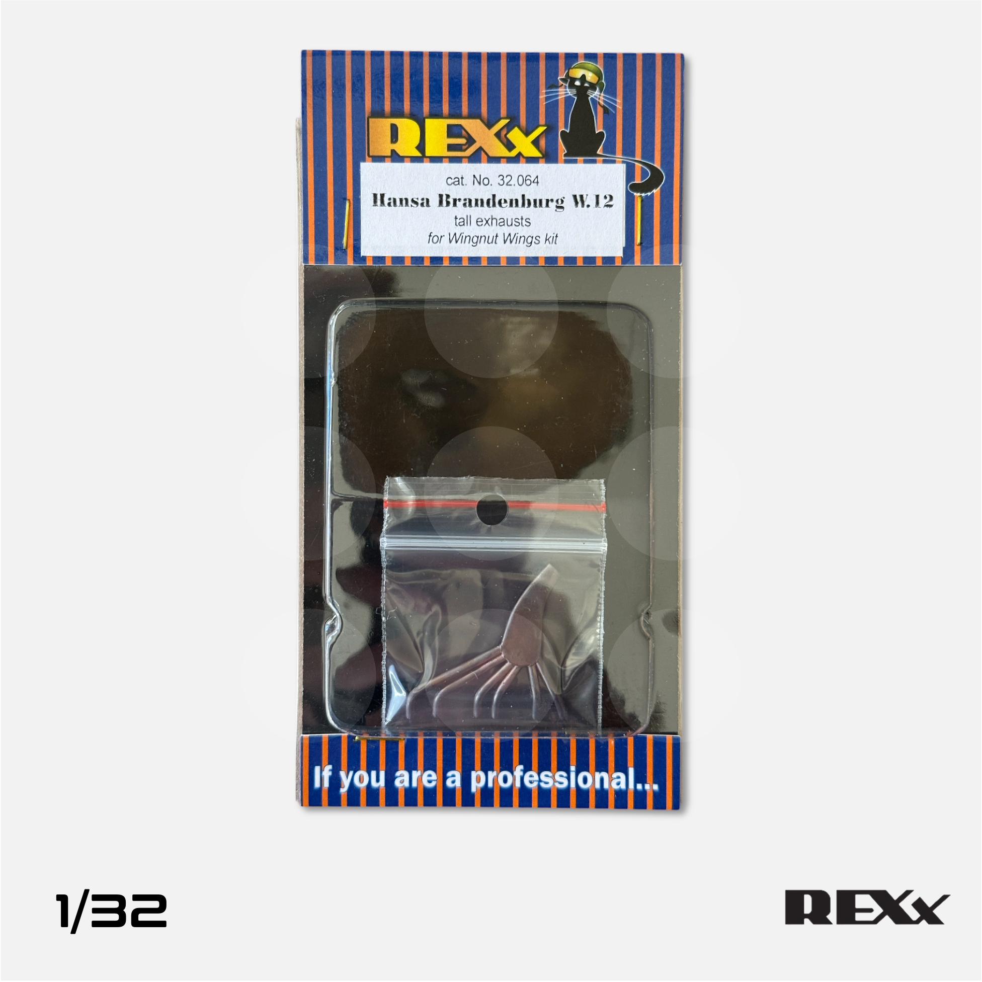 REXx Exhausts - Hansa-Brandenburg W.12 Tall exhausts for Wingnut Wings - 1/32 scale - REXX-32064 - Gothaforce