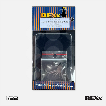 REXx Exhausts - Hansa-Brandenburg W.12 Short exhausts for Wingnut Wings - 1/32 scale - REXX-32065 - Gothaforce