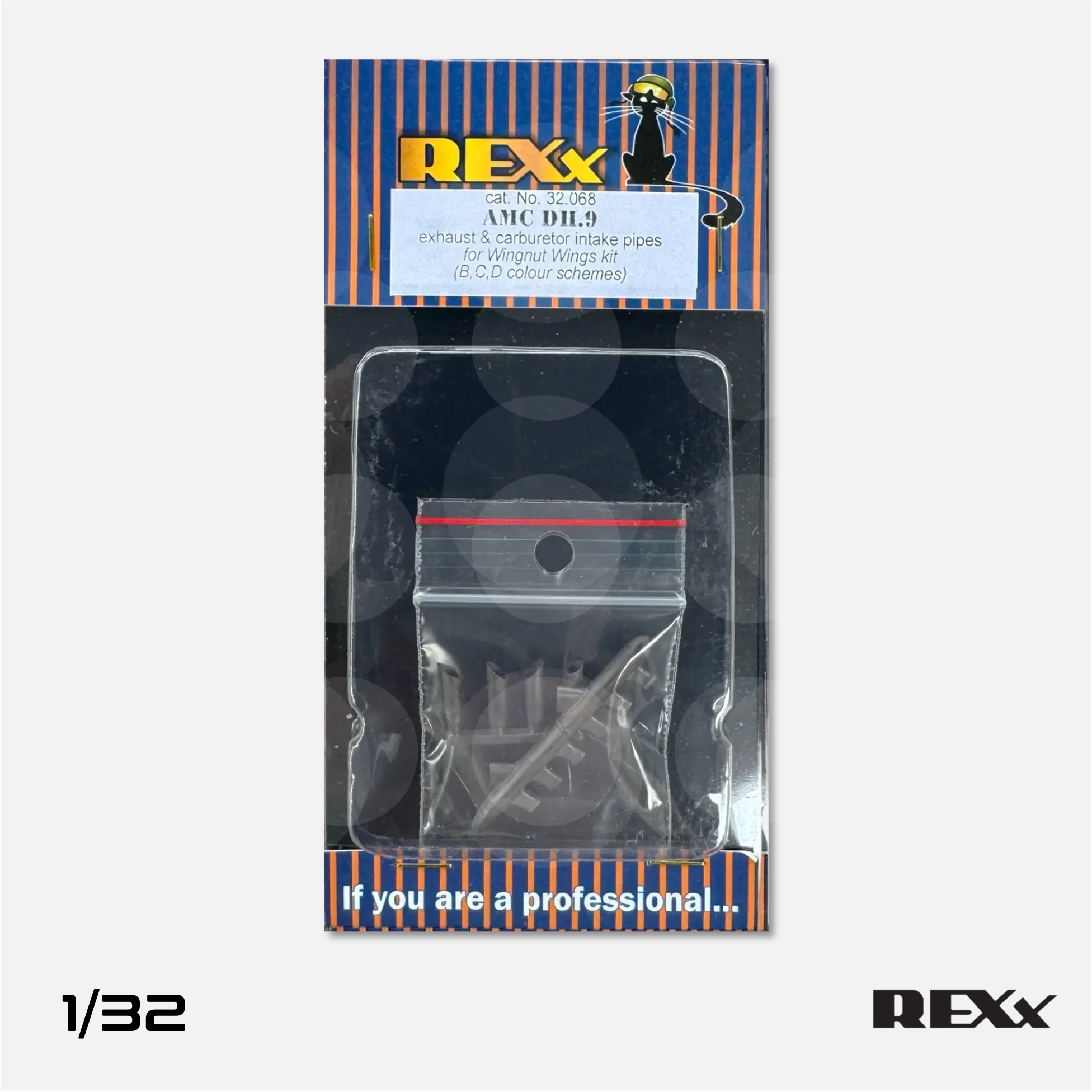 REXx Exhausts - AMC DH.9 Exhaust & Carburetor pipes for Wingnut Wings (scheme B,C,D) - 1/32 scale - REXX-32068 - Gothaforce