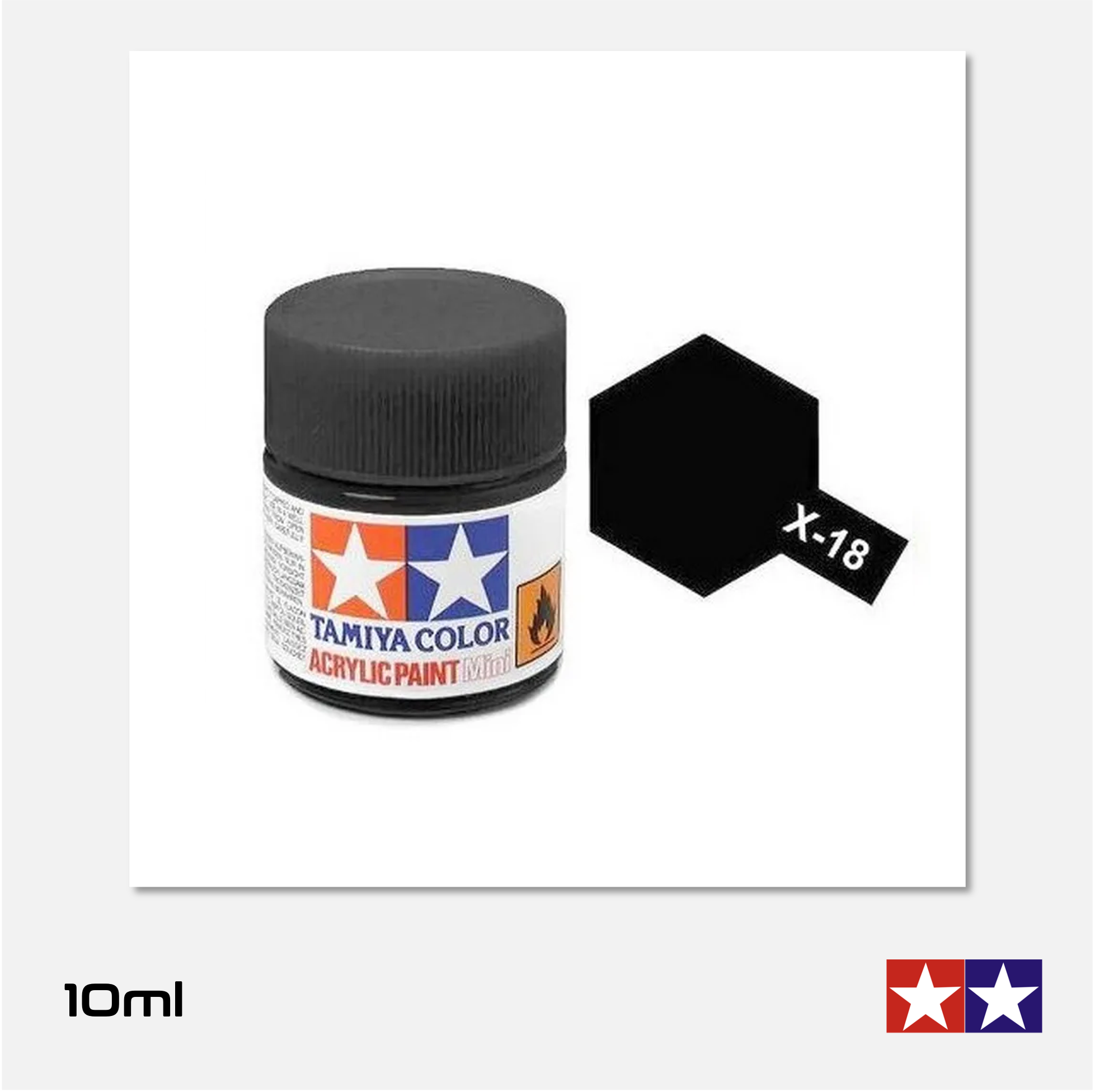 Tamiya Acrylics Mini - X18 Semi Gloss Black