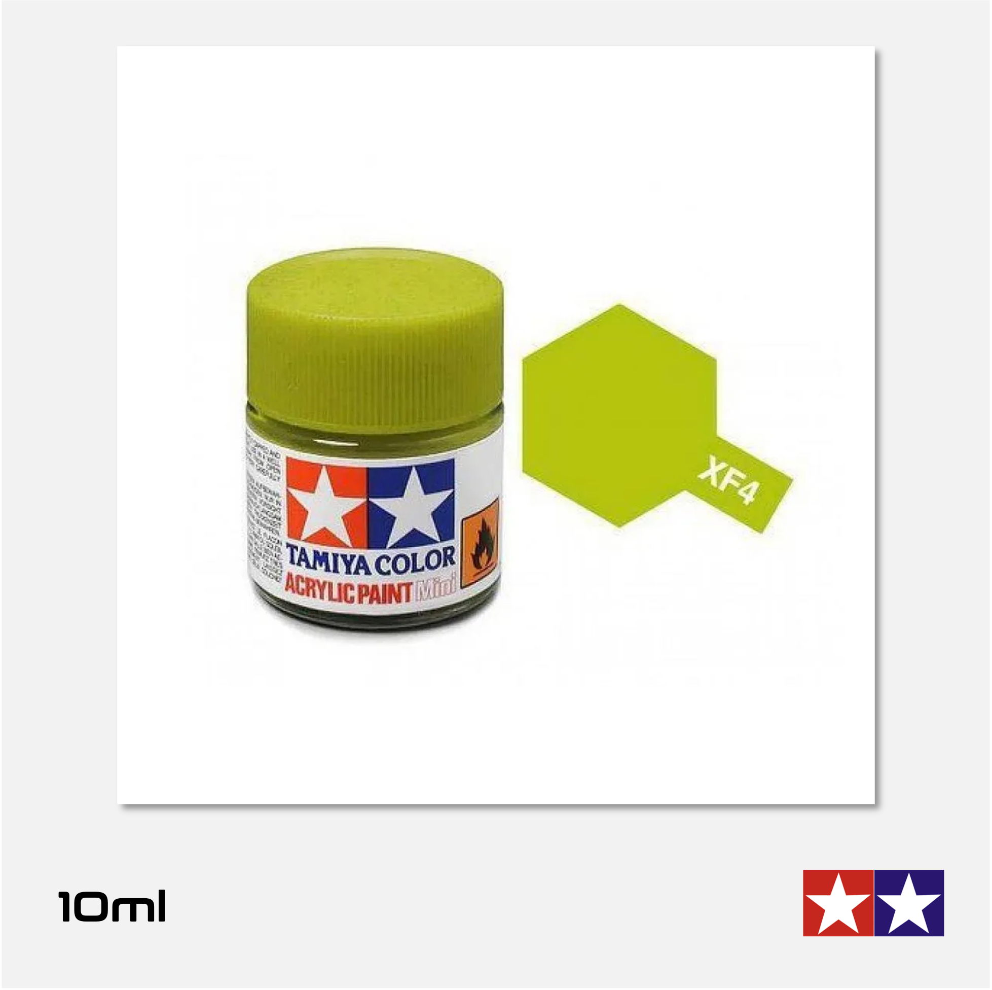 Tamiya - Acrylic Paint Mini - XF-4 Flat Yellow Green - 81704 - Gothaforce