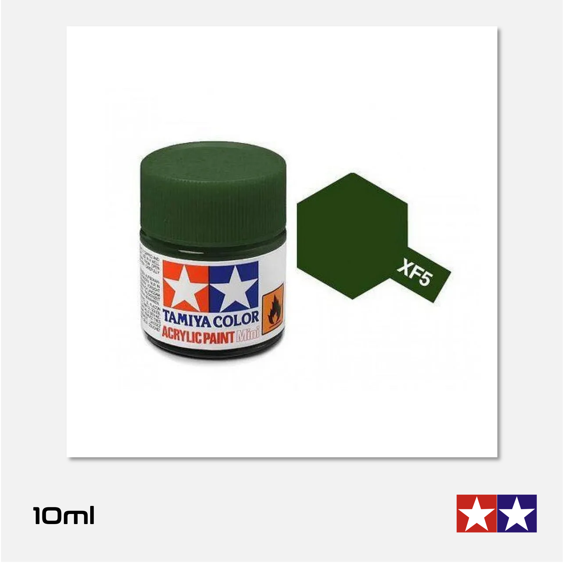 Tamiya - Acrylic Paint Mini - XF-5 Flat Green - 81705 - Gothaforce