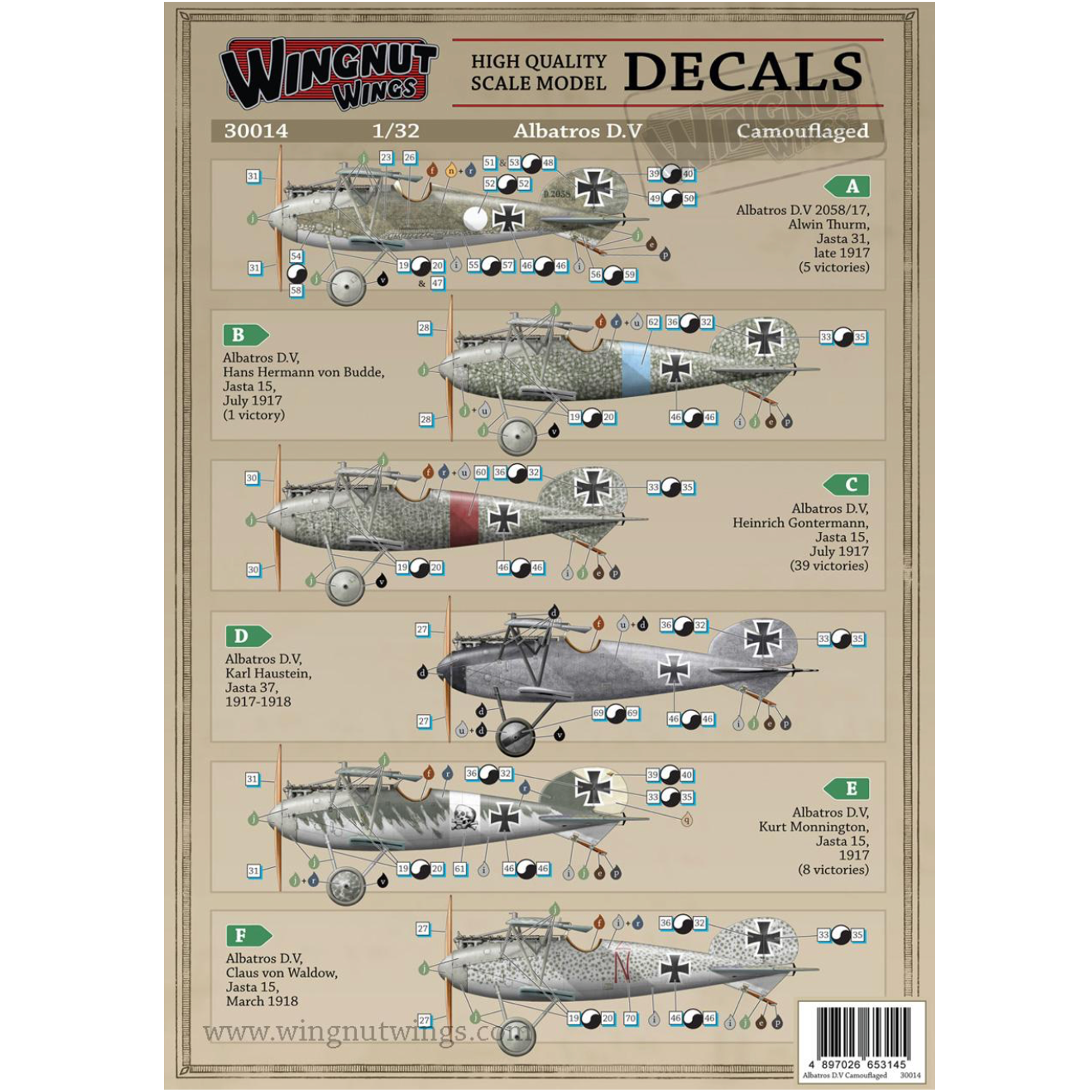 1/32 Albatros D.V Camouflaged