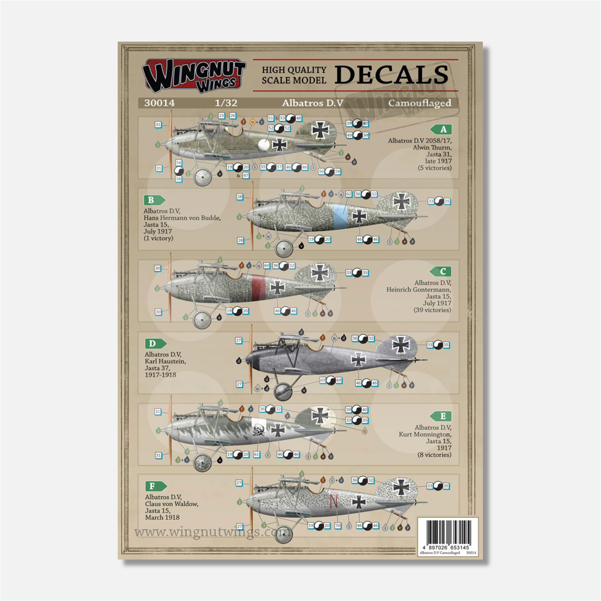 1/32 Albatros D.V Camouflaged